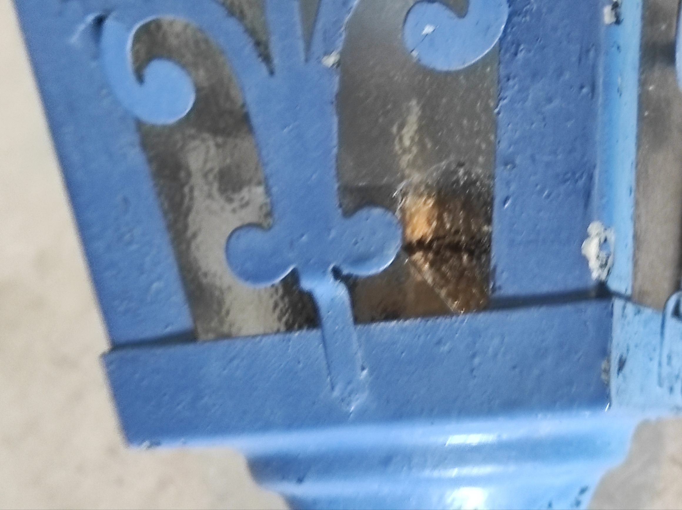 Old wall lamp vintage lantern hall and outdoor patina blue pastel