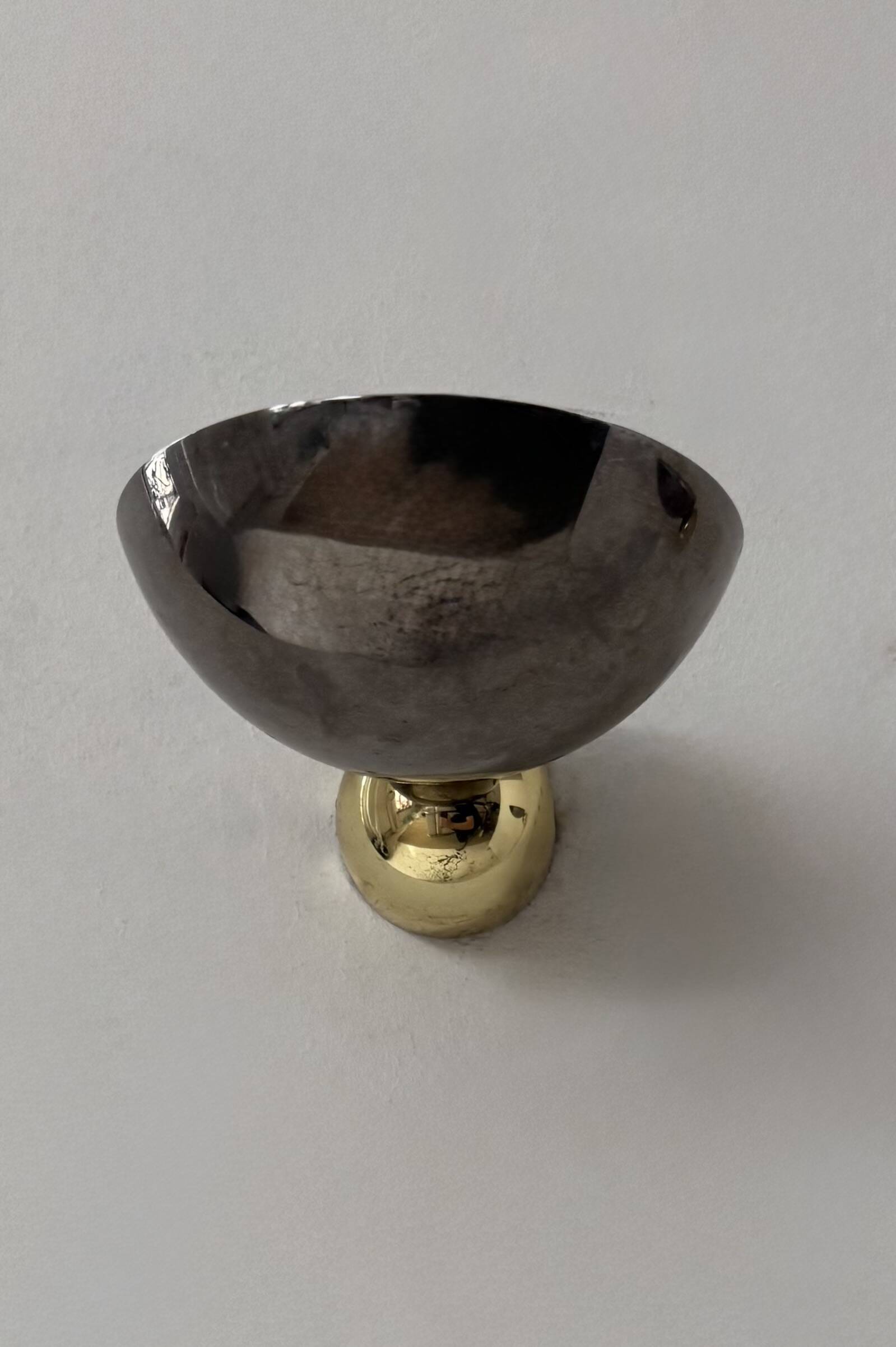 Pair of vintage wall lights, chrome and brass, Italy, 1980