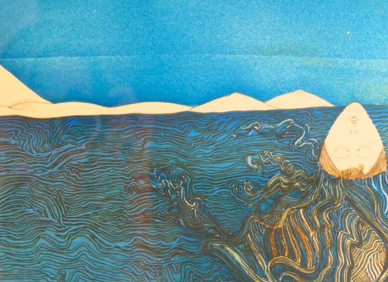 LITHOGRAPHY Nude woman "The board", numbered 49/100 and signed MICHEL MATHONNAT