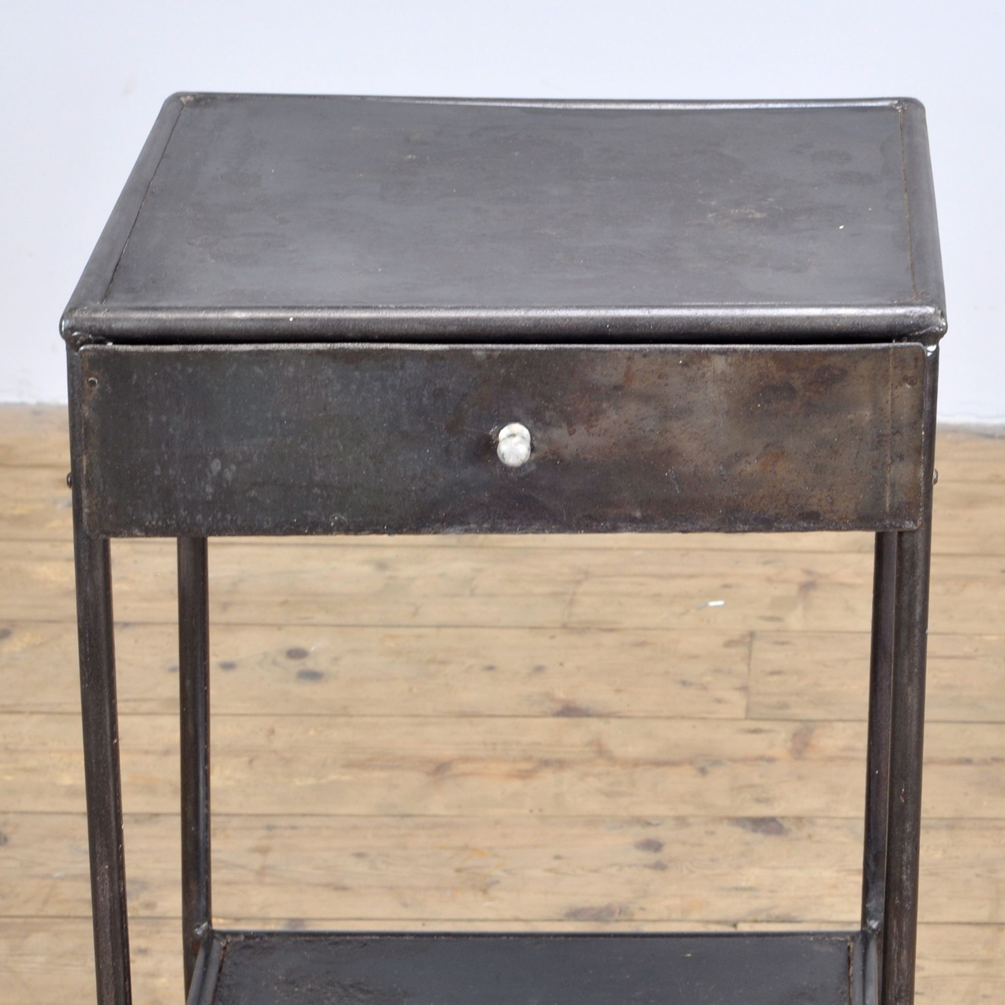 Steel hospital bedside cabinet, 1920's