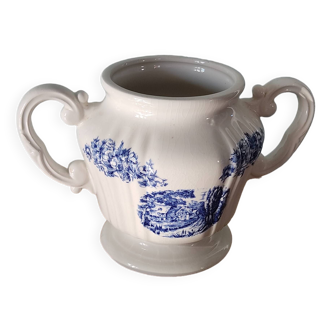 Vintage sugar bowl blue decor