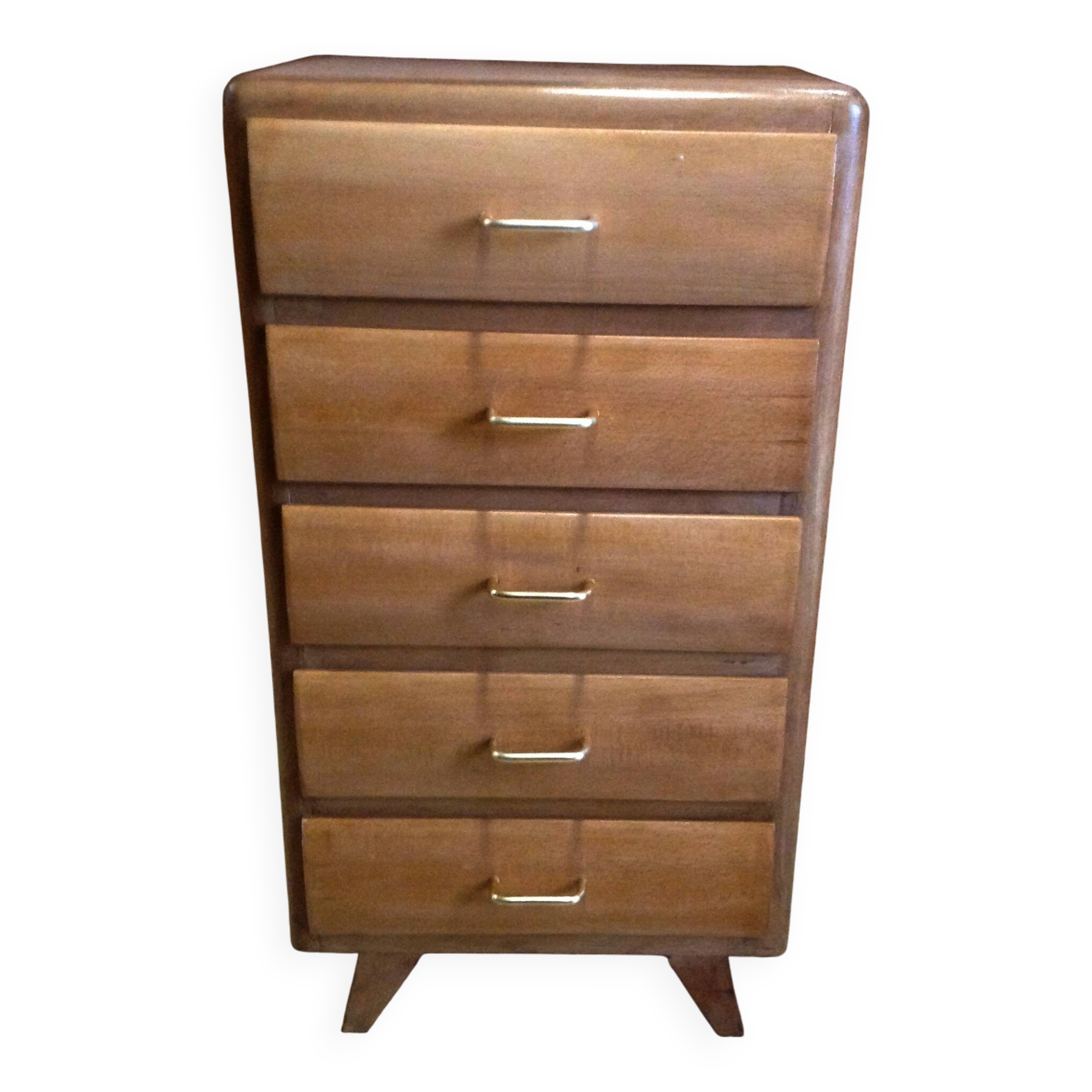 Vintage weekly chest of drawers with compass feet