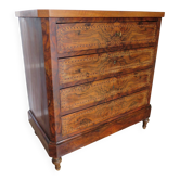 Antique oak burr chest of drawers - 4 drawers - marquetry inlay from the early 21st century