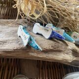Set of 6 crocodile knife rests in glazed stoneware