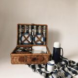 Pannier malle osier ensemble pique-nique