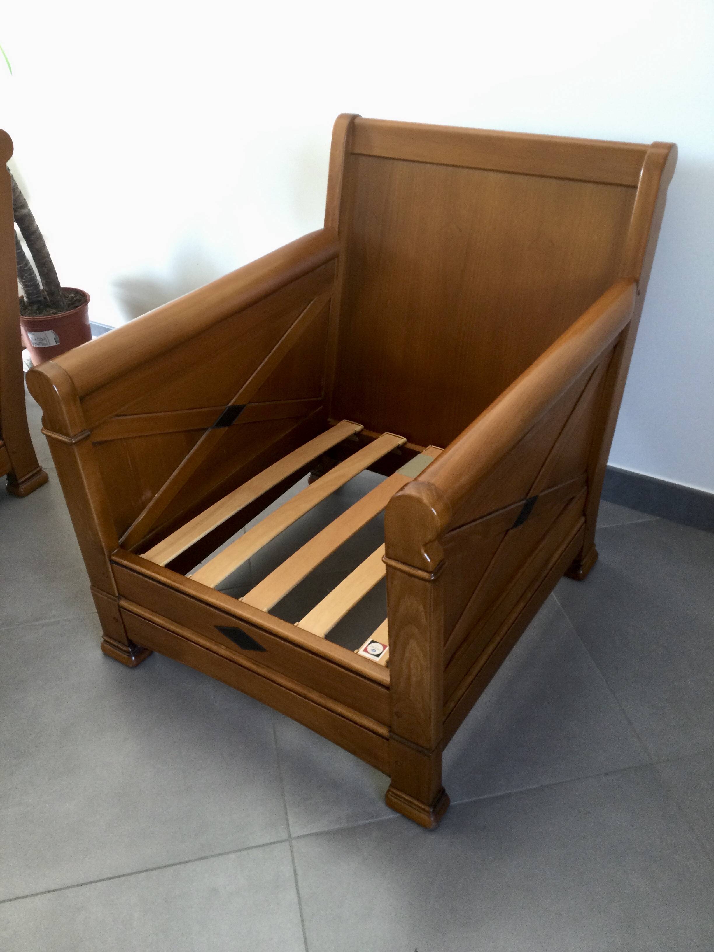 Jacques Leleu - Pair Of Cherry Wood Armchairs