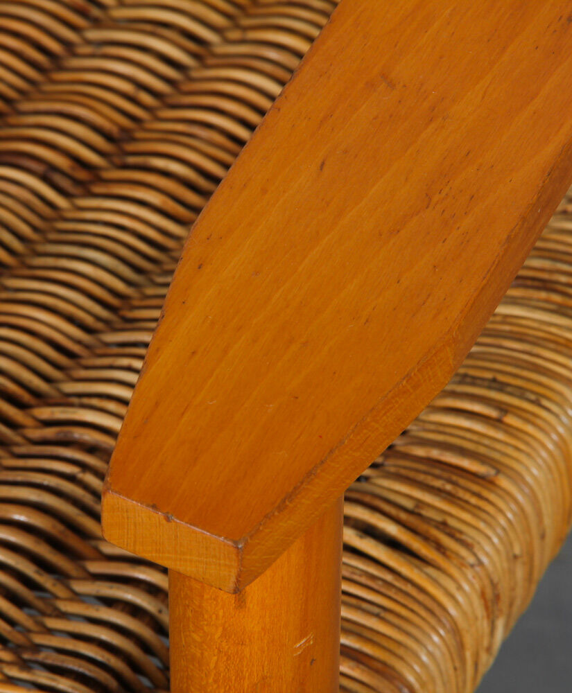 Fauteuil vintage en osier édité par Uluv 1960
