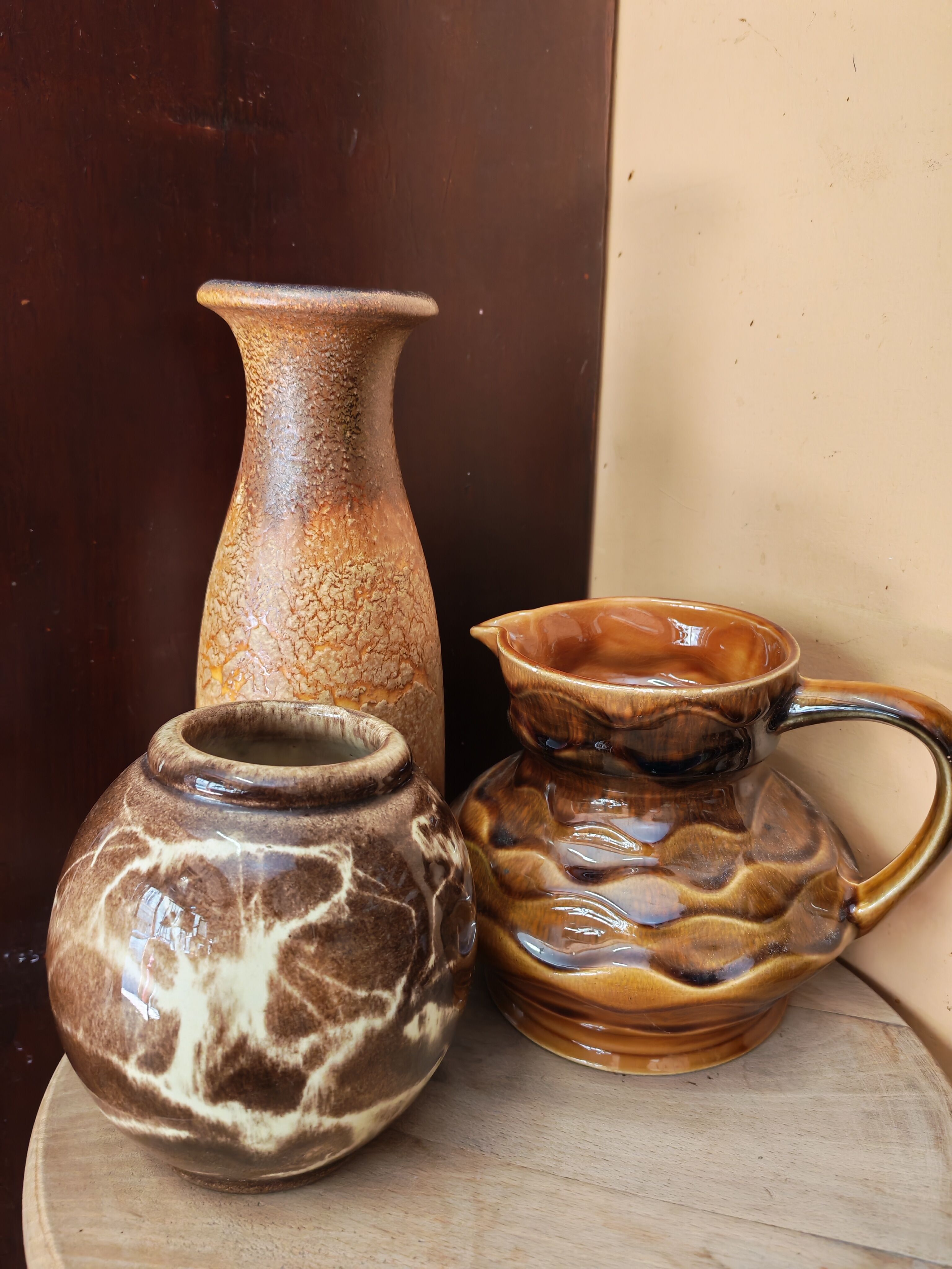 Lot de 3 vases  style organique