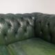 Vintage English green leather chesterfield sofa