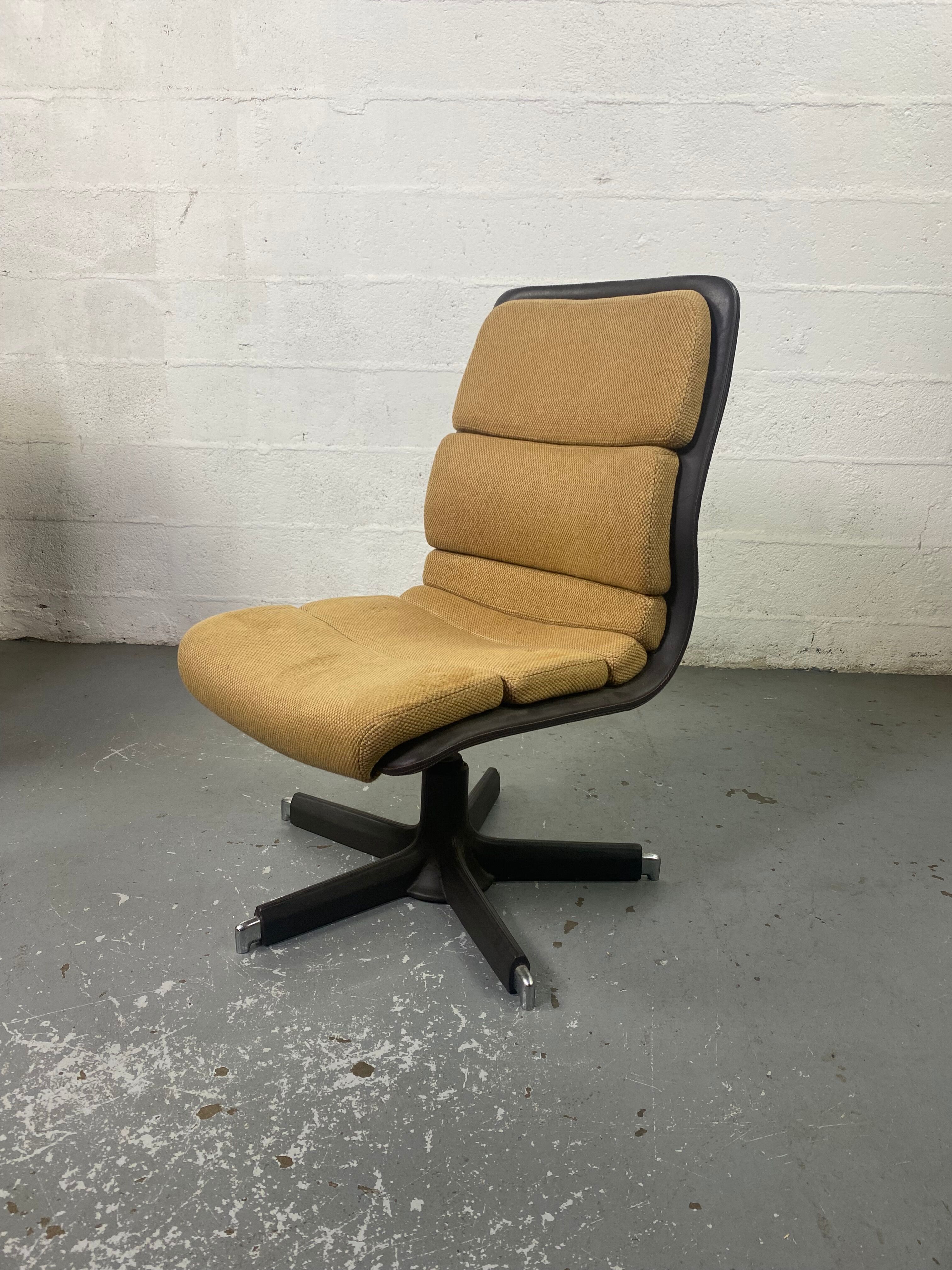 Vintage Office Chair in Leatherette and Fabric