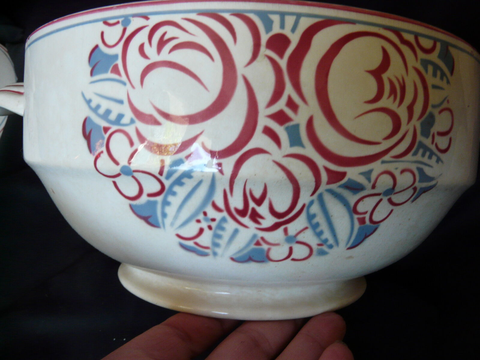 Soupière Sarreguemines period art deco model Agathe