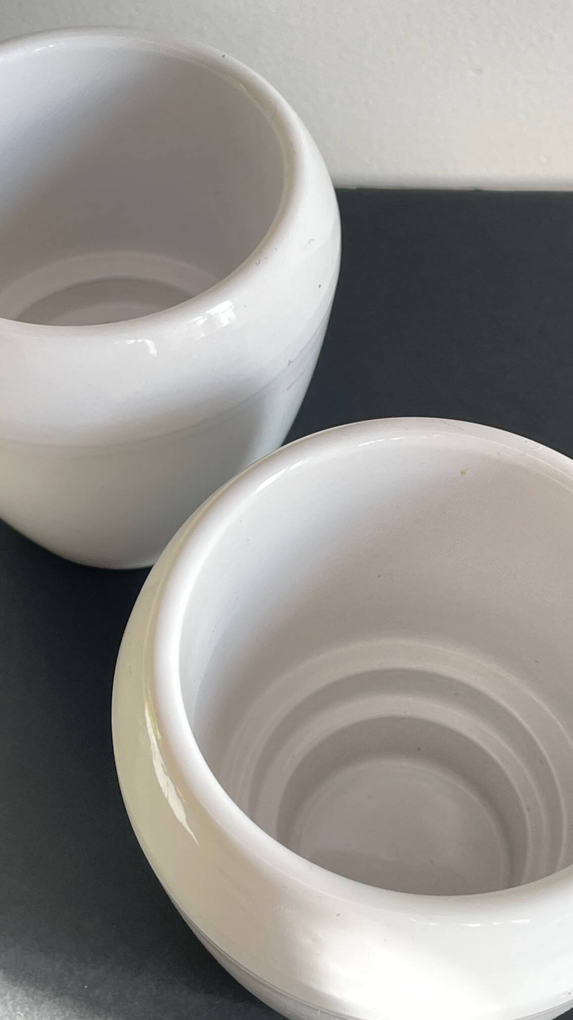 Pair of White Ceramic Candle Holders