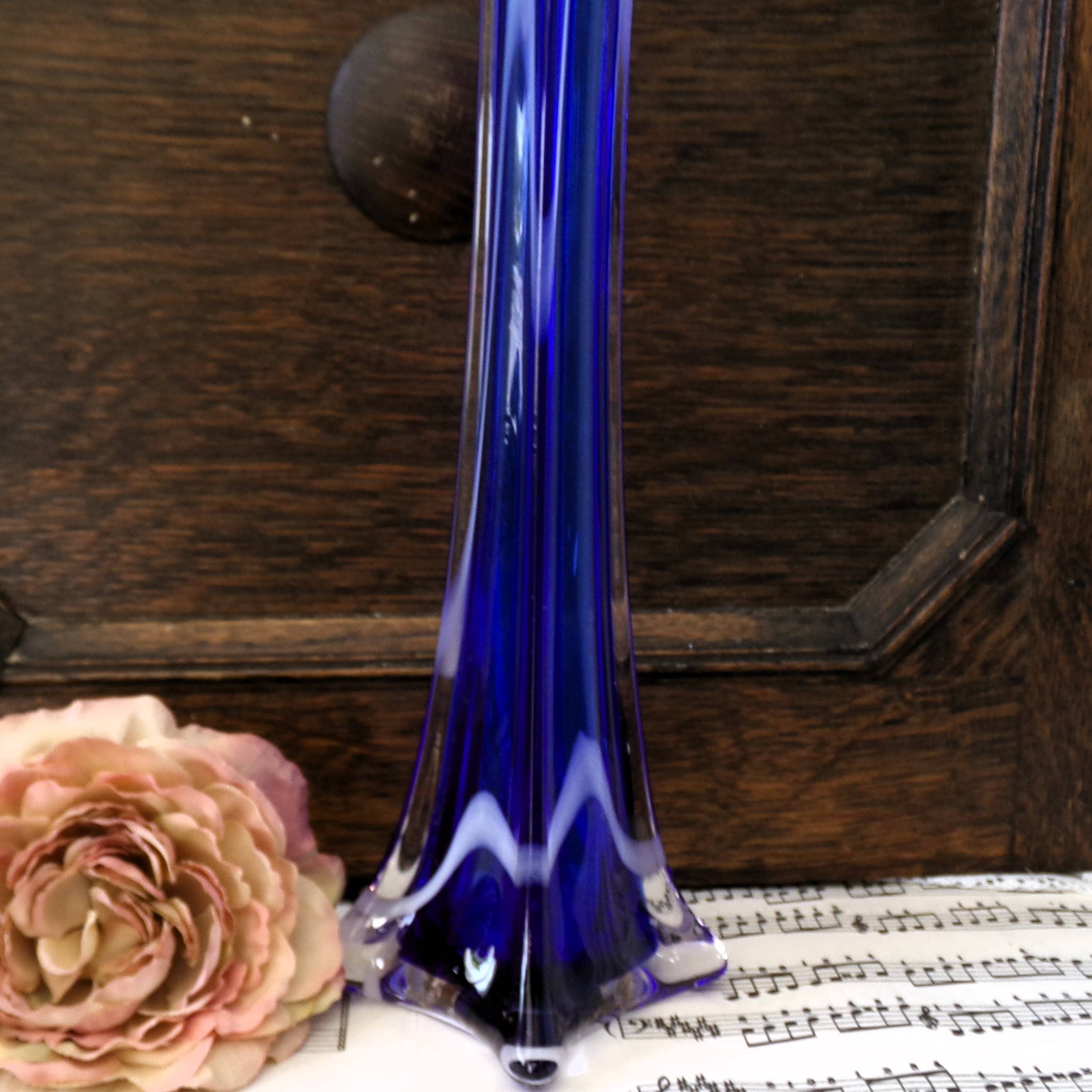 Vase soliflore Murano bleu