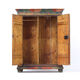 Antique Rustic Farmhouse Folk Art Painted Bridal Cabinet 1822