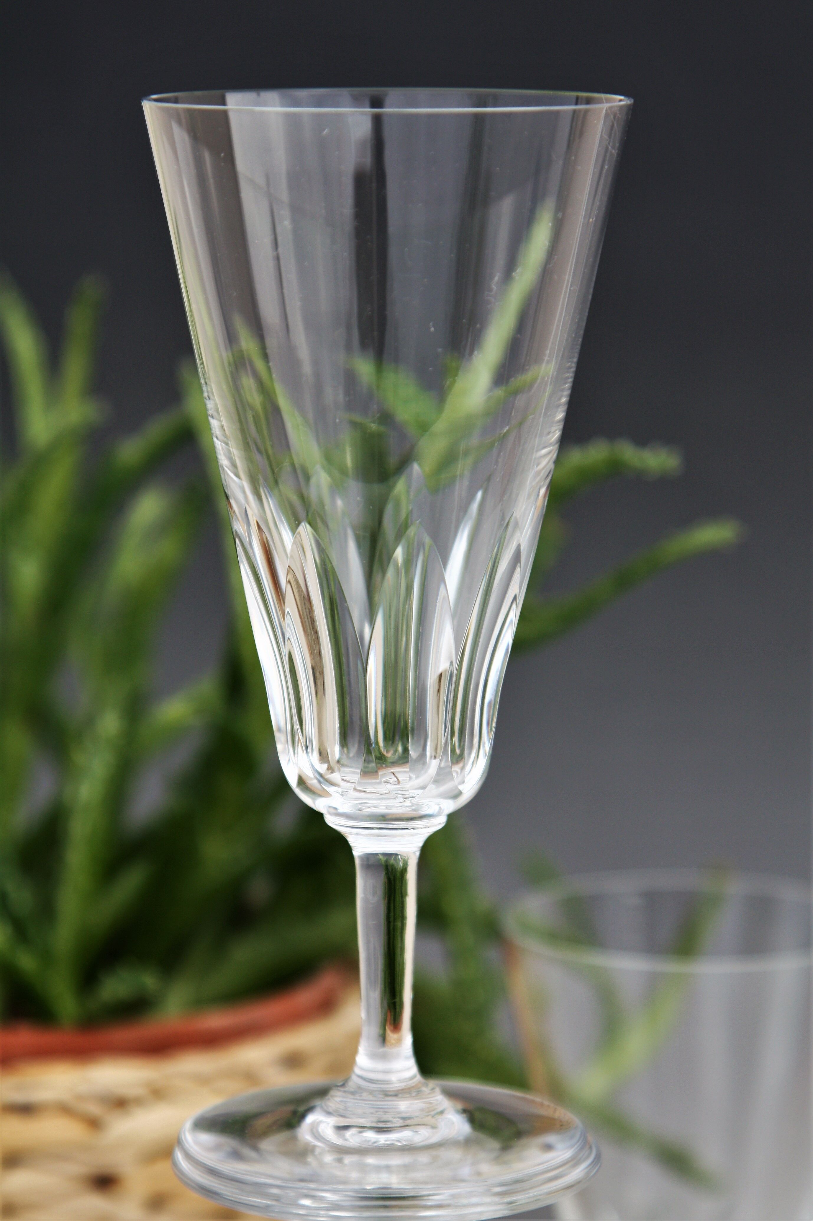 Set of 6 crystal champagne flutes Baccarat Côte d'Azur