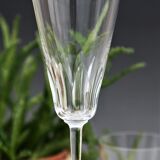 Set of 6 crystal champagne flutes Baccarat Côte d'Azur