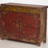 Ancienne armoire rouge à deux portes (c.1900) #16
