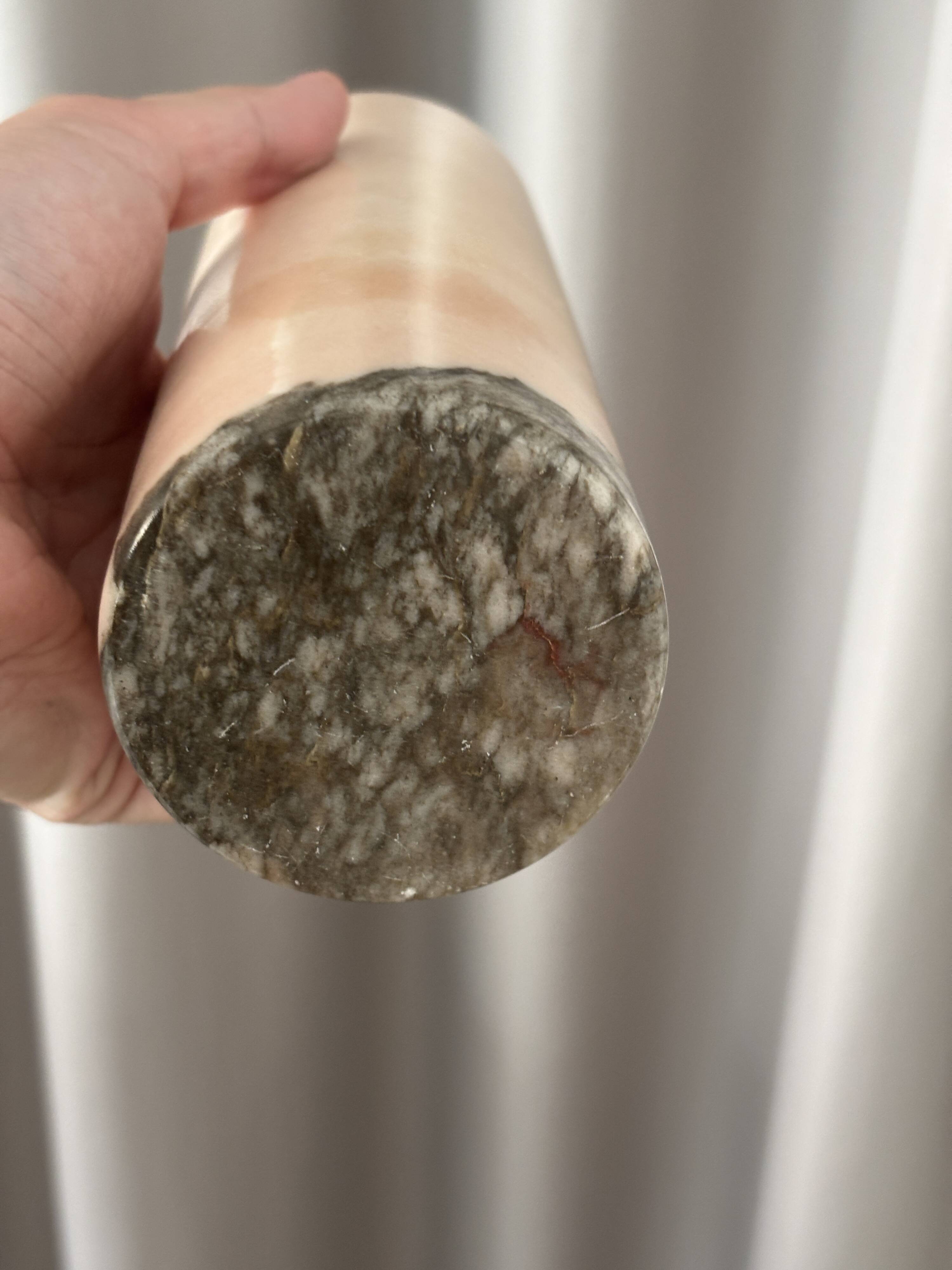 Vintage Pink Marble Cylinder Vase