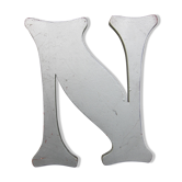 Lettre d'enseigne N en bois