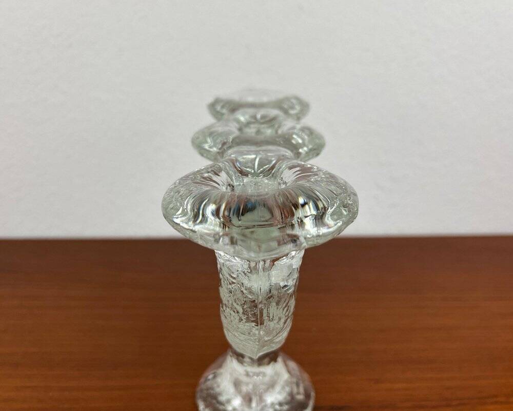 Vintage Swedish glass candlestick from Pukeberg, 1970s