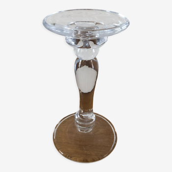 Glass candle holder on foot 22cm