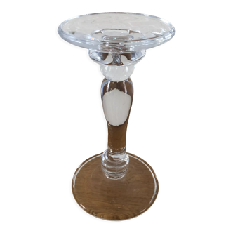 Glass candle holder on foot 22cm