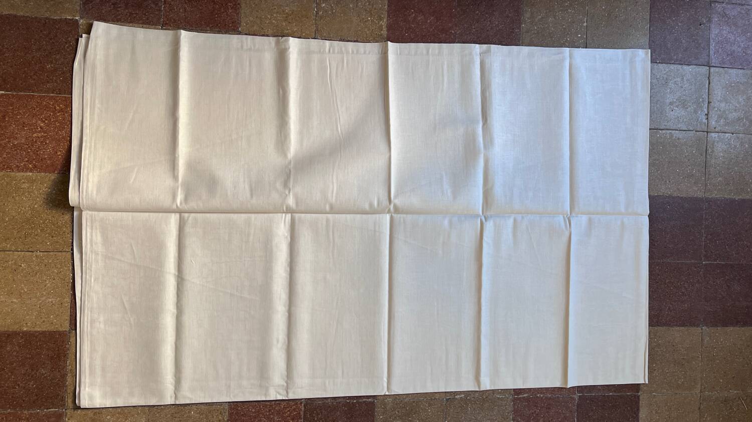 Vintage linen and cotton sheet, new in packaging