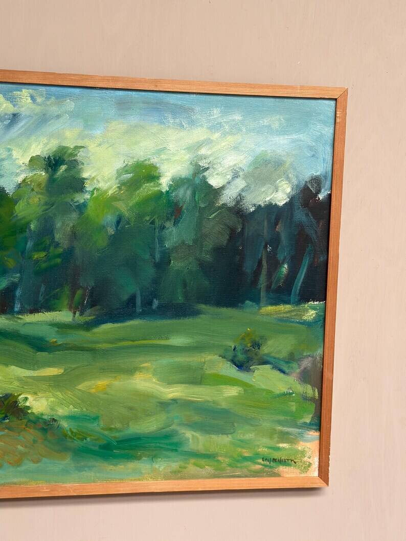 Original Swedish Oil on Canvas “Forest” by Leif Nilsson – Signed – Vintage