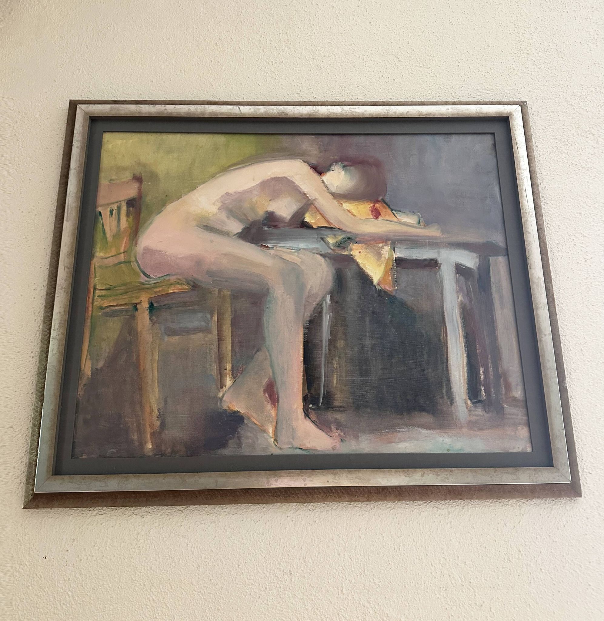 Tableau figuratif signé Marais, France années 70