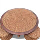 Coffee table and 4 stools in the style of Audoux & Minet.