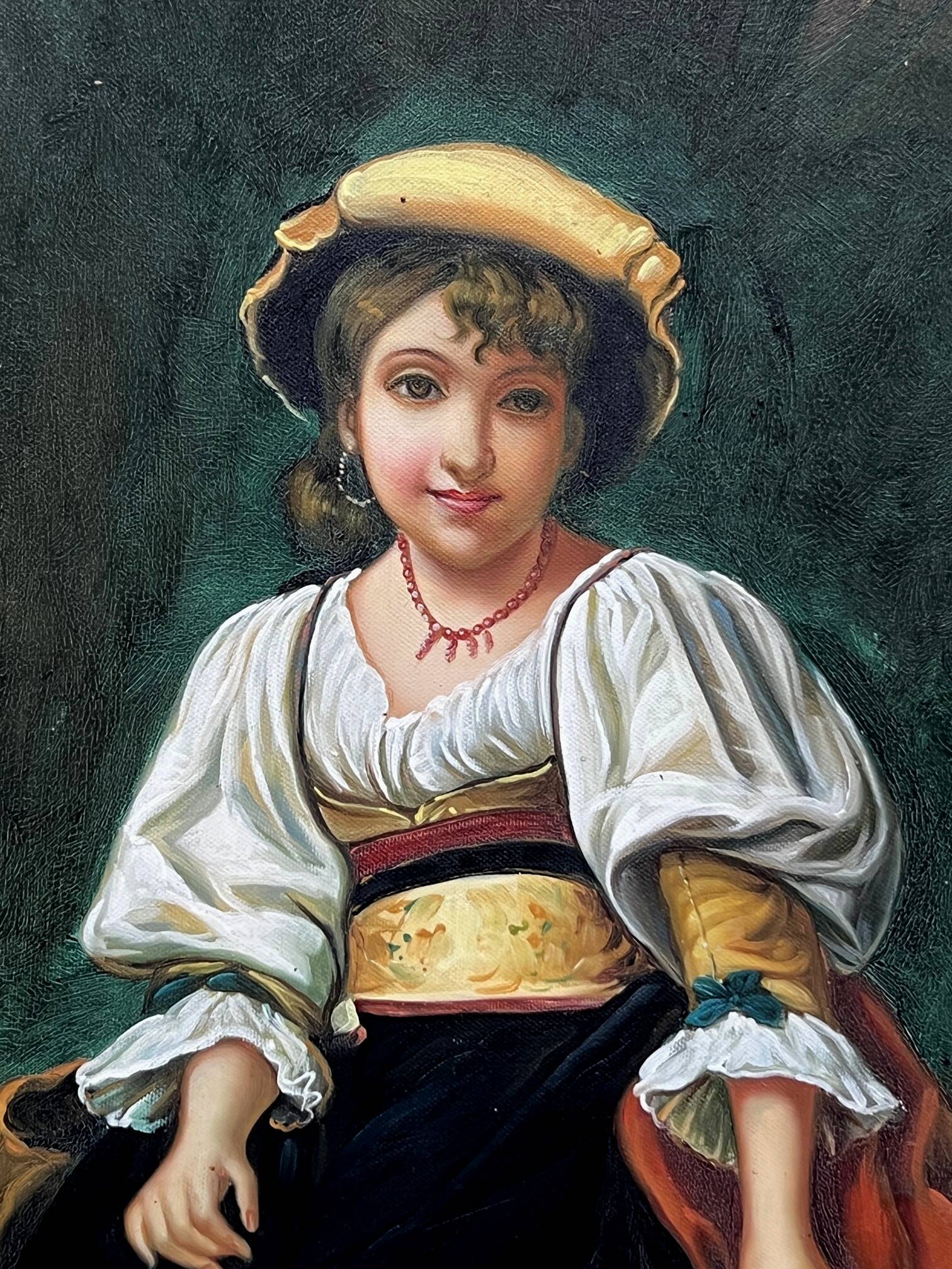 Portrait of a flower girl in a beautiful baguette frame.