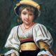 Portrait of a flower girl in a beautiful baguette frame.