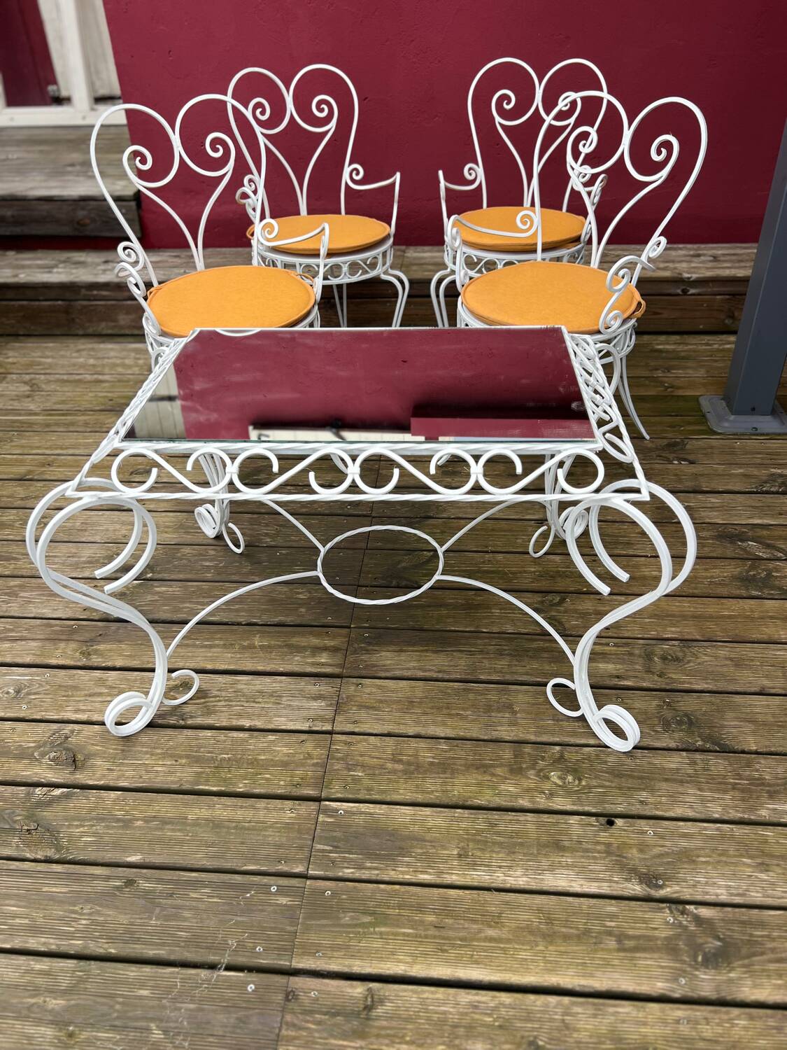 Wrought iron garden furniture