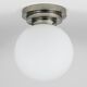 Large opaline glass globe ceiling lamp in Art Deco style.