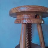 Adjustable wooden stool
