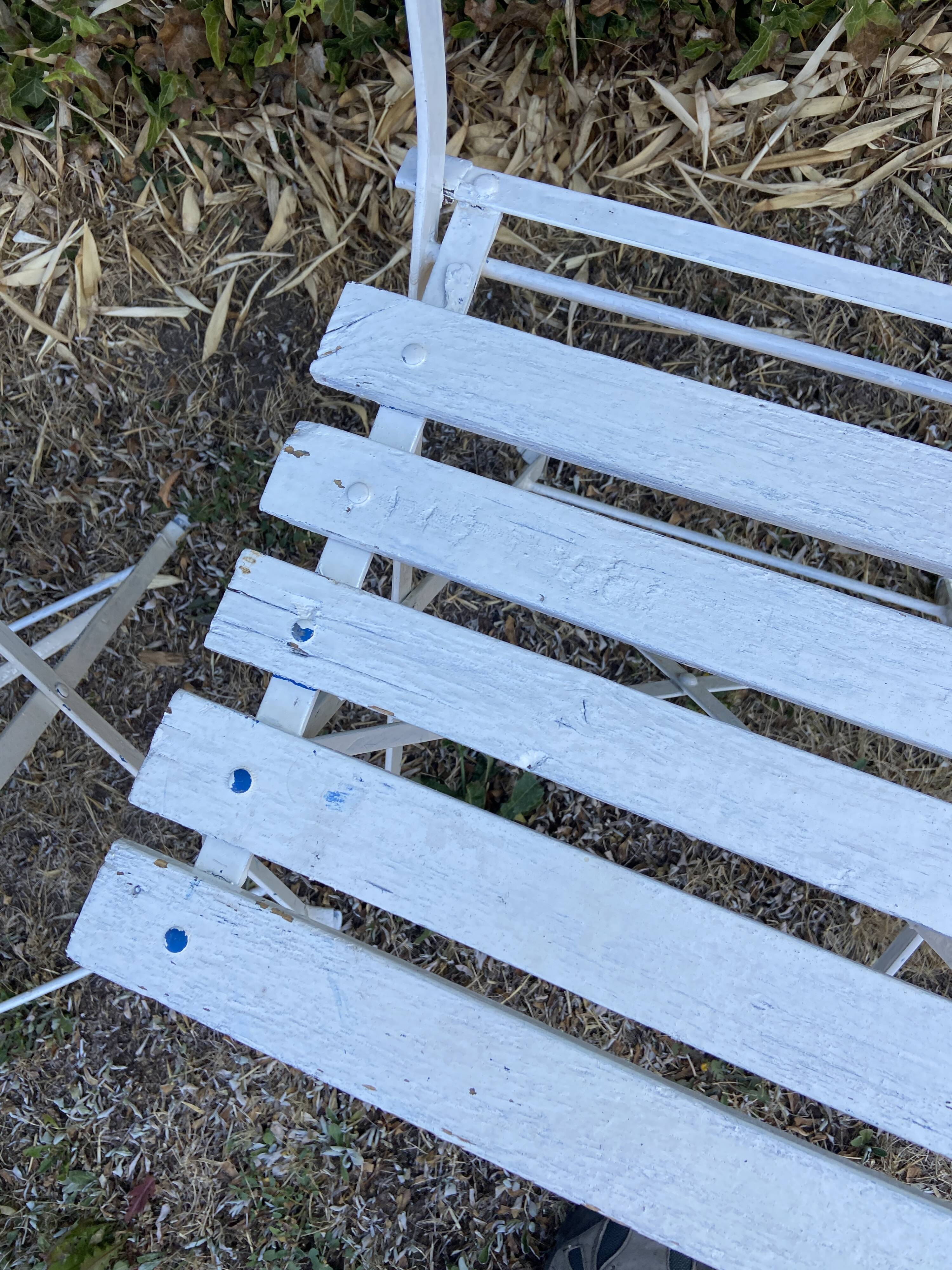 2 Folding metal bistro chairs for brasserie, beer, café, terrace, Brasserie