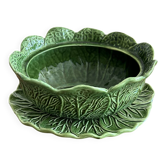 Fruit bowl with saucer in earthenware "Cabbage" - Bordallo Pinheiro