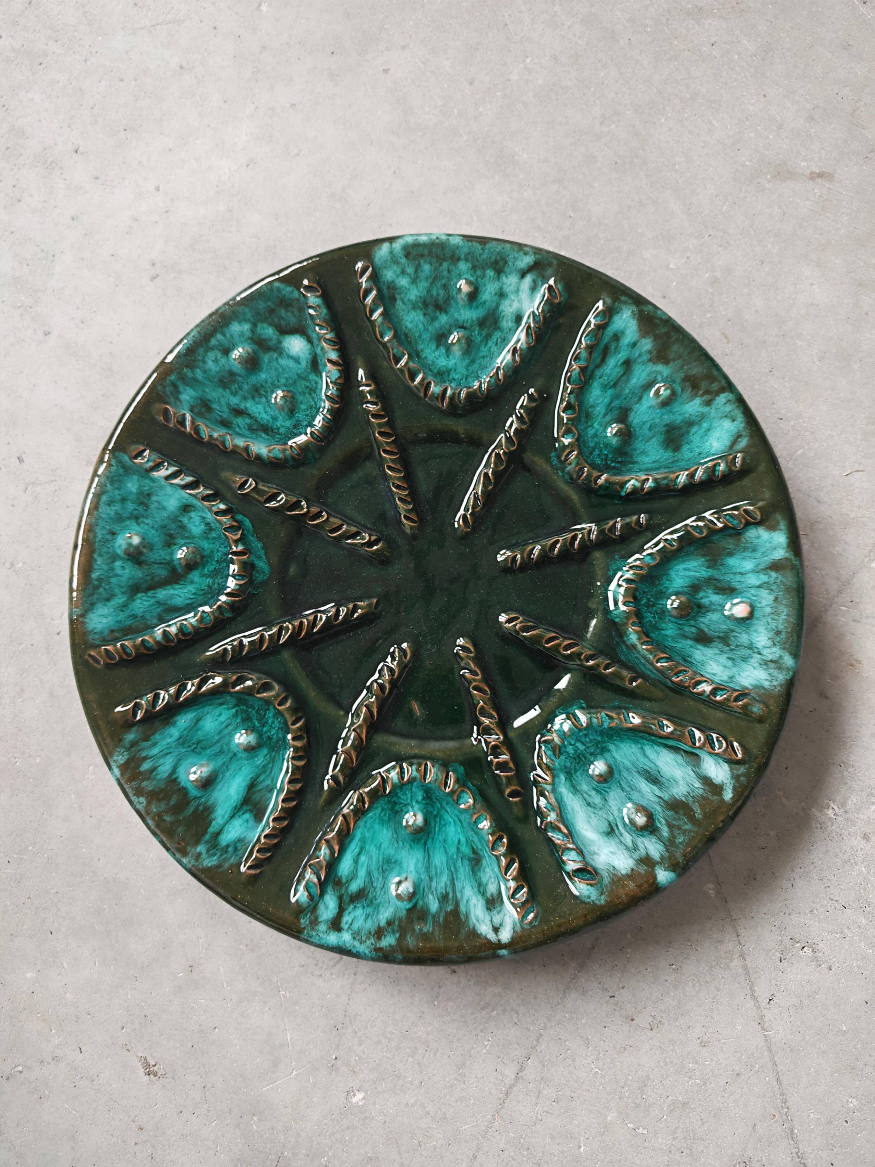 Pair of Mid Century Modern oyster plates 1970s