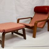 Pulkka chair and ottoman by Ilmari Lappalainen for Asko, 1963