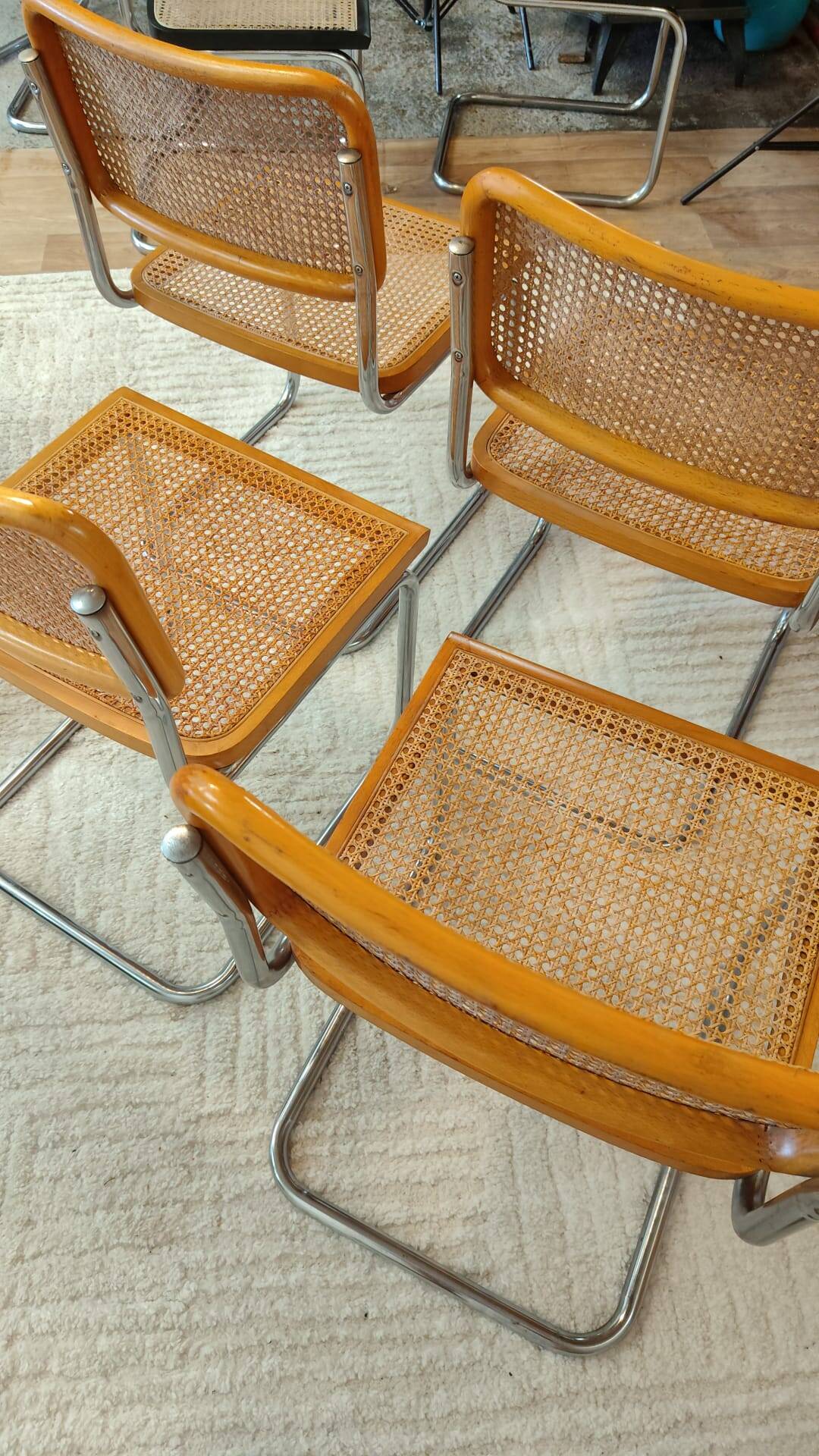 Chaise Cesca B32 de Marcel Breuer estampillée, Italie