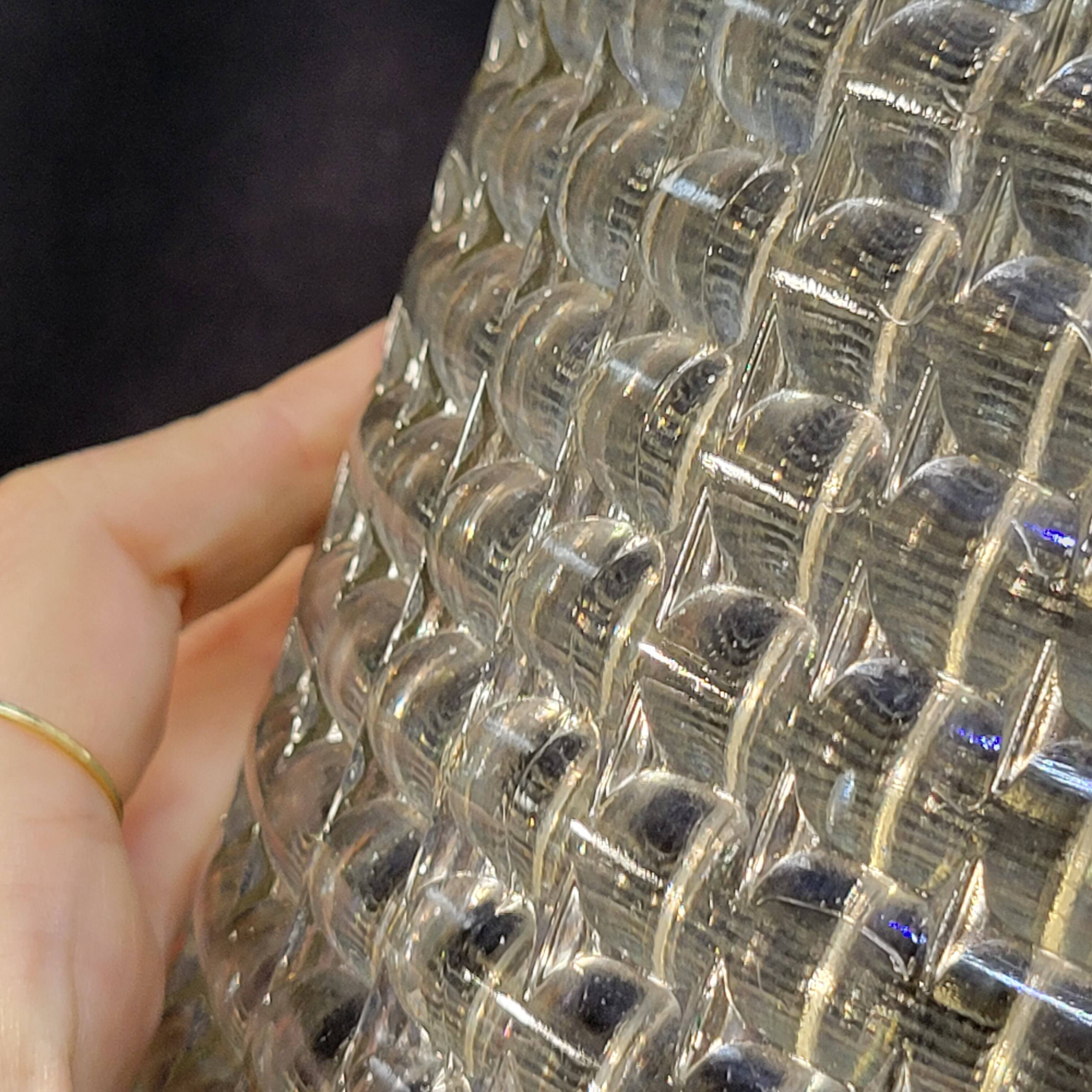 Pair of globe lampshades for wall lamp or lighting lamp in molded pressed glass