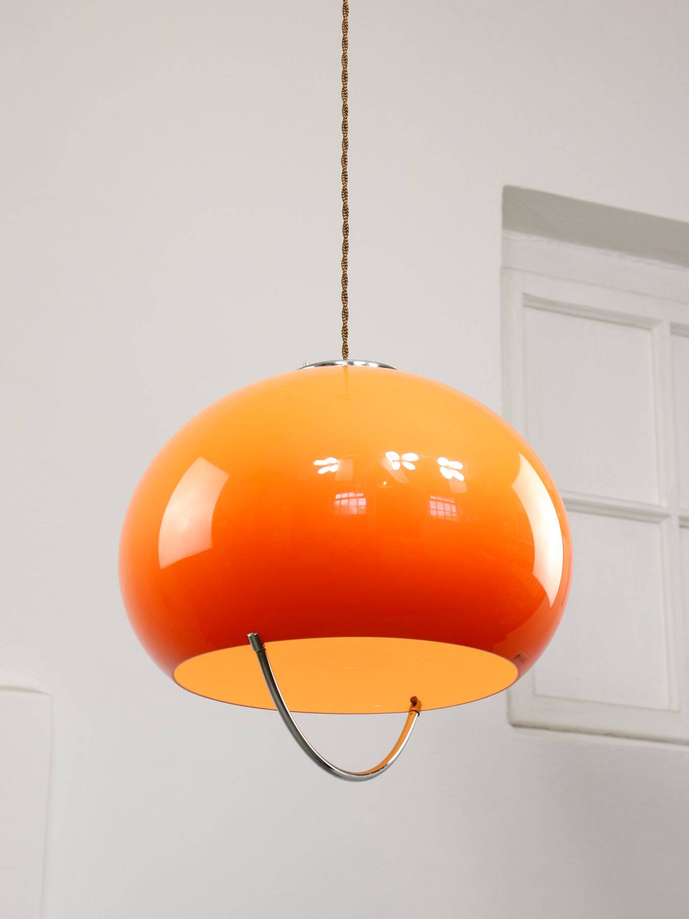 Space Age Orange Jolly Pendant Lamp from Guzzini, 1960s