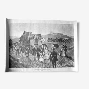 Illustration ancienne transports en commun en 1846