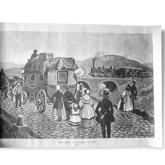 Illustration ancienne transports en commun en 1846