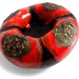 Sculptural Vallauris Ceramic Vide-Poche, Fat Lava Glaze, France, 1950s