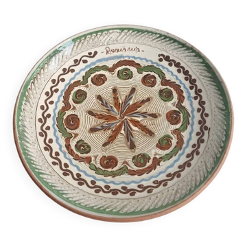 Traditional Romanian hollow plate in Horezu ceramic, UNESCO, 1970