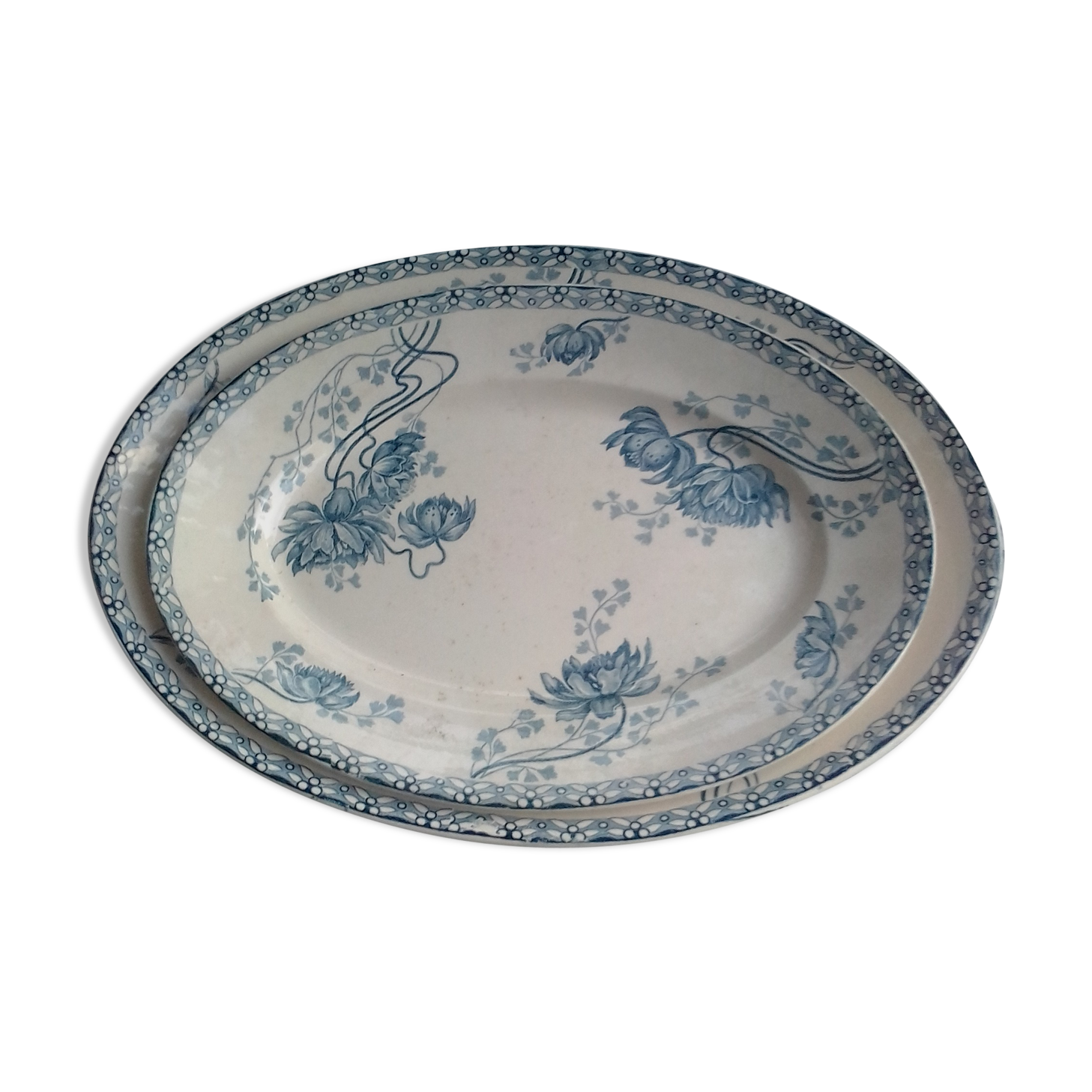 2 serving dishes sarreguemines model royat