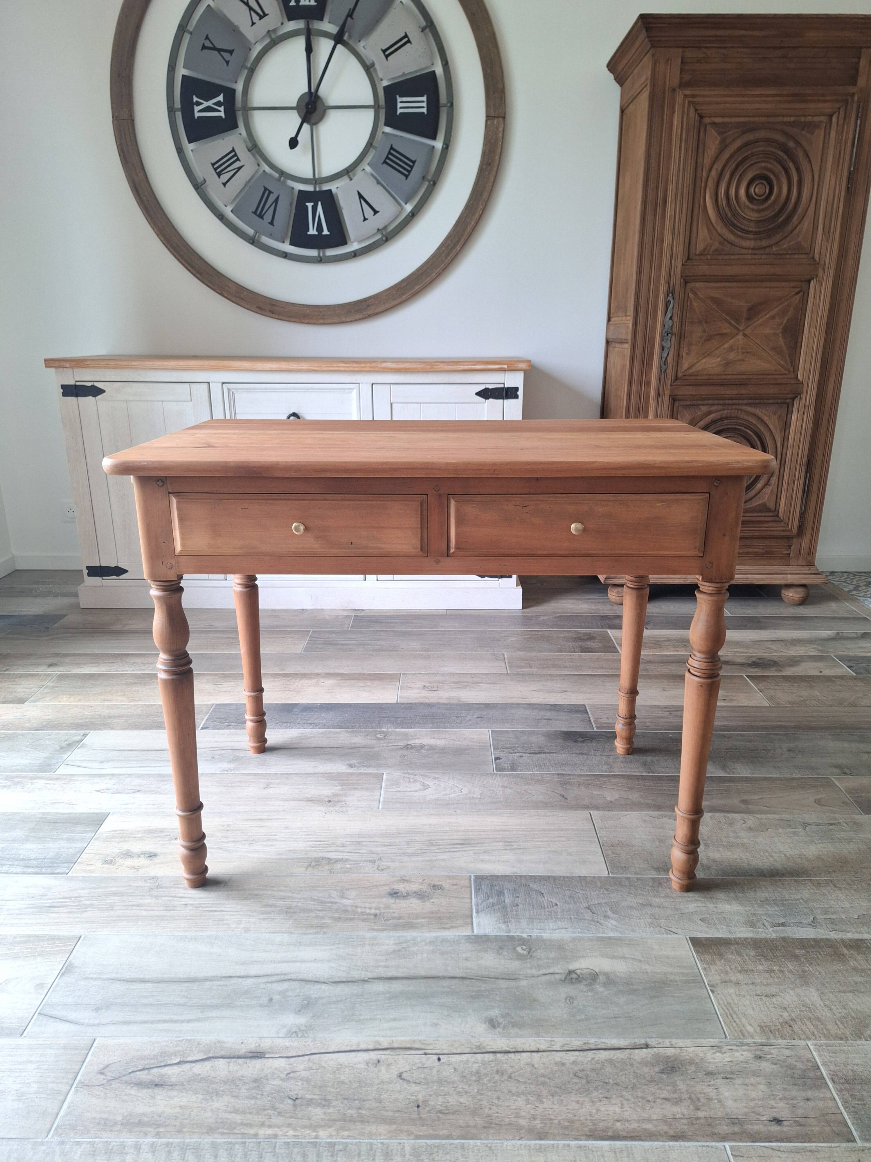 Vintage solid wood desk with extensions.