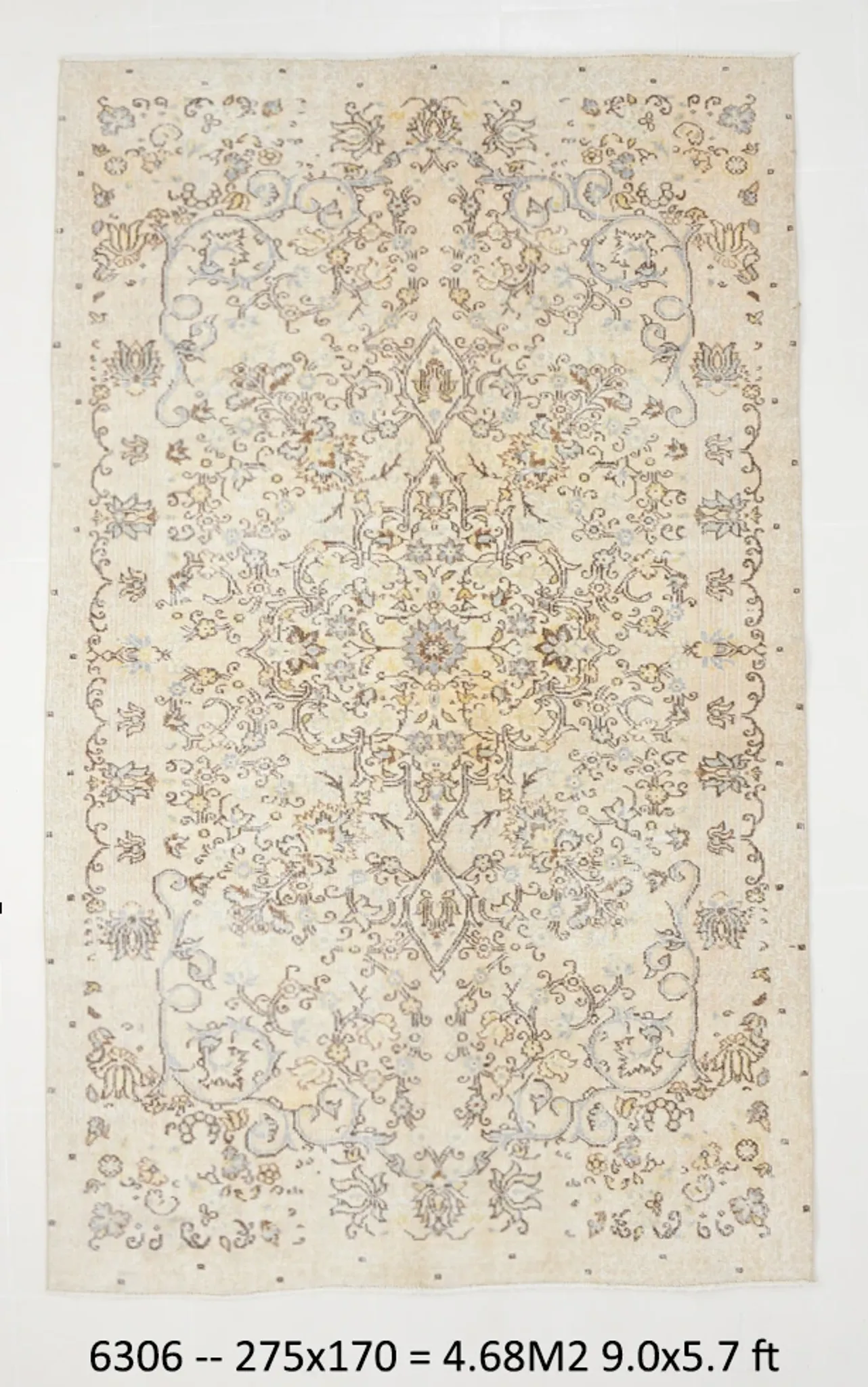 5x9 Ivory & Cream Oriental Persian Rug, Vintage Classic Home Decor Carpet