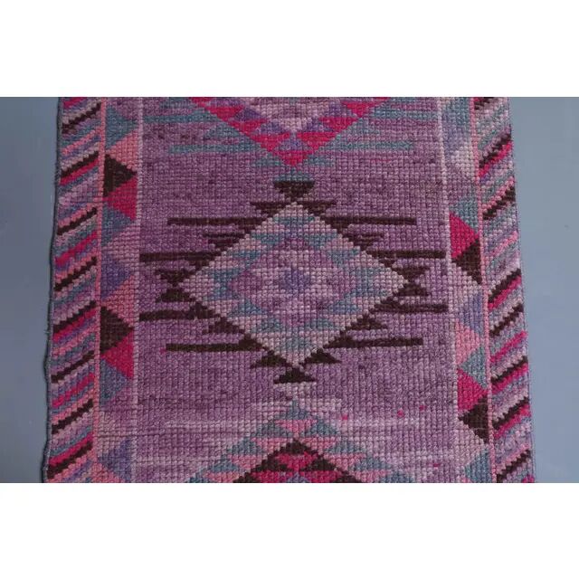 1970s Turkish Oushak Handmade Runner Rug 83x358